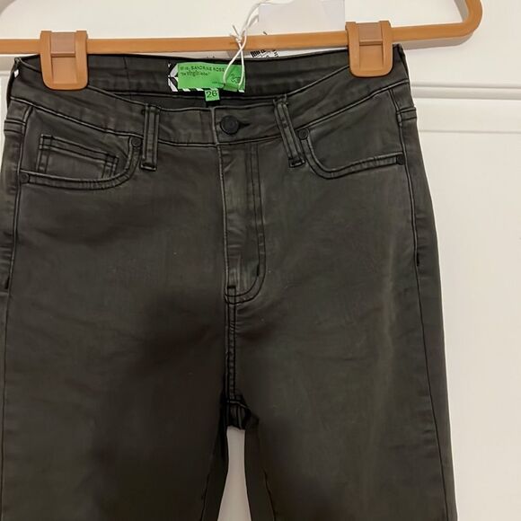 Sandrine Rose NEW sz 26 super flare black jeans mid-high rise $178 retail bell - Picture 6 of 16